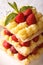 French strawberry millefeuille with cream Patissiere macro. vert