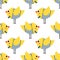 French style chicks seamless pattern on white background.