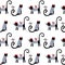 French style dressed animals seamless pattern.