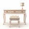 French Style Vanity Table And Stool 3d Furniture Model Photo