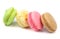 A french sweet delicacy, macaroons variety closeup.