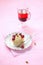 French Tart with Almond Coconut Frangipane, Lychee Cream, Pistachio Pastry Cream and Fresh Raspberries