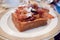 French toast with crispy bacon breakfast brunch dish.