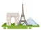 French tour landmark icon. European travel symbol