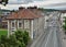 French town Pau against the remote mountains