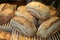 French traditional breads in bakery