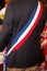 French tricolor mayor man scarf during celebration in france