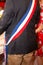 French tricolor scarf of the mayor during a celebration in France