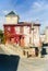 French village - typical house and road chapel in Medoc, France