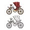 French vintage carriage, Retro buggy for marriage