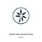 French west african franc vector icon on white background. Flat vector french west african franc icon symbol sign from modern