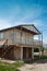 French wooden hut on stilts