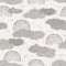 French woven linen texture doodle shape background. Ecru flax grey scribble motif seamless pattern. Rough greige block