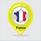 French yellow point map icon