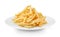 Frenchfries in plate on white background