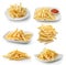 Frenchfries on white background