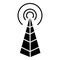 Frequency antenna - radio tower icon, vector illustration, black sign