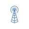 Frequency antenna,radio tower line icon concept. Frequency antenna,radio tower flat vector symbol, sign, outline