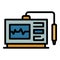 Frequency radio device icon color outline vector
