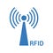 Frequency, radio, rfid signal icon. Blue color design