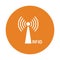 Frequency, radio, rfid signal icon. Orange color design