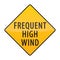 frequent high wind warning sign. Vector illustration decorative design