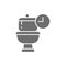 Frequent toilet visits, long time in WC grey icon.