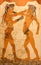 Fresco of boxing boys in Greece