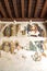 Fresco damaged to be restored in a medieval cloister.