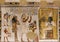 Fresco in the south wing end wall of the transverse chamber of TT69 featuring the worship of Osiris by Menna and Henut-Tawy.