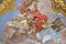 Fresco of virtues on the little cupola of side nave in Basilica dei Santi Ambrogio e Carlo al Corso, Rome