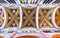 The frescoes on the vault of San Martin Cathedral in Lucca, Ital