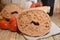 Freselle italian bread baked food on wooden table