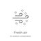 fresh air icon vector from air pollution contamination collection. Thin line fresh air outline icon vector illustration. Outline,