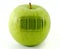 Fresh apple with bar code