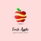 Fresh Apple logo illustration  creative fun cartoon