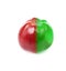 Fresh apple with red and green half