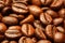 Fresh and aromatic roasted coffee beans, can be used as background