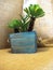 Fresh Artificial Flowers and Plants in wooden pot colur Blue