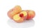 Fresh asian flat peaches isolated