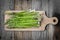 Fresh Asparagus on Rustic Wood Cutting Board