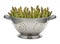 Fresh Asparagus in a Stainless Steel Colander