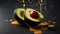 Fresh avocado a dark diet nutrition tropical food delicious green organic