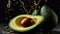 Fresh avocado a dark diet nutrition tropical food delicious green organic exotic