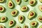 Fresh Avocado Pattern on Light Green Background