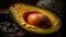 Fresh avocado slice, ripe and green, perfect for healthy guacamole generated by AI