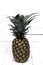 Fresh azores pineapple fruit on a white wooden backgrou