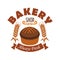 Fresh baked bread icon for bakery shop label