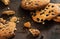 Fresh baked cookies with raisin and chocolate