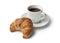 Fresh baked croissant and a cup of coffee